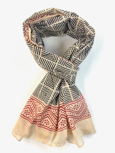 Mayorista Cowo-collection - Bufanda de cuadros estampada 100% Algodón indio - 100x180 cm