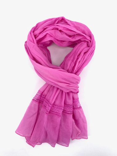 Großhändler Cowo-collection - Einfarbiger Schal aus 100 % indischer Baumwolle – 100 x 180 cm