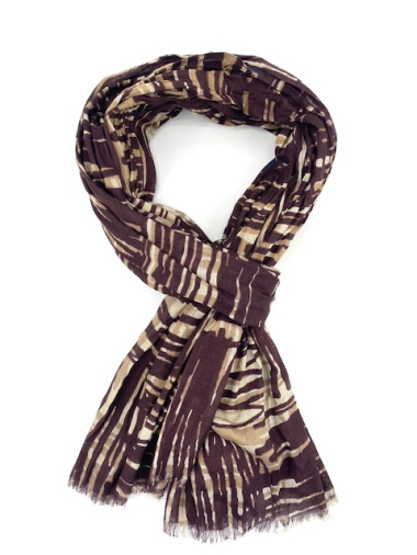 Großhändler Cowo-collection - Bedruckter Schal aus 100 % Viskose Indien – 100 x 180 cm