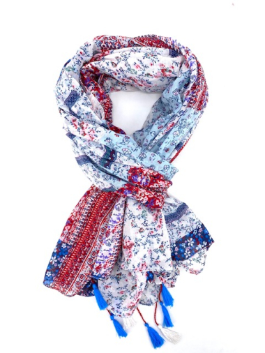 Grossiste Cowo-collection - Foulard liberty100% Polyester Indien- 100x180cm