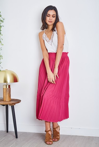 Wholesaler Christina - Pleated mid-length skirt