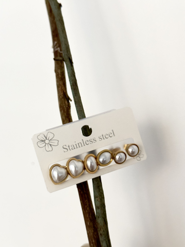 Wholesaler D Bijoux - Stainless steel dangling earrings