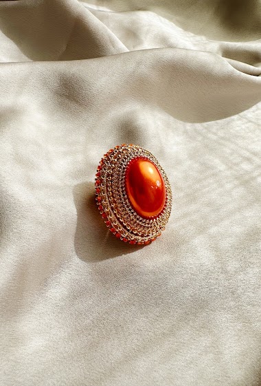 Wholesaler D Bijoux - Coloured ring with adjustable size