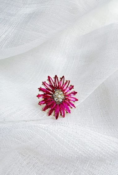 Wholesaler D Bijoux - Rhinestone flower ring