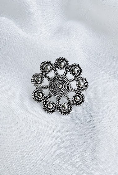 Großhändler D Bijoux - Metal flower ring
