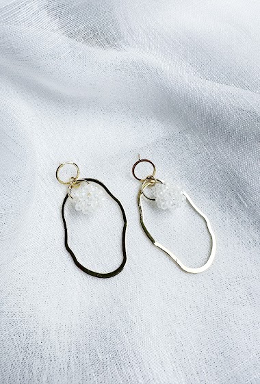 Grossiste D Bijoux - Boucles d'oreilles avec boule perles de cristal