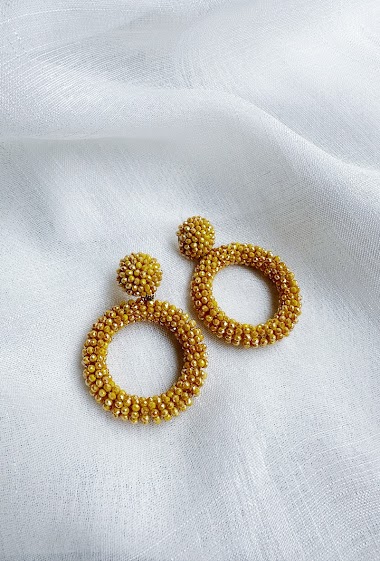 Mayorista D Bijoux - Pearl embroidered earrings - Handmade