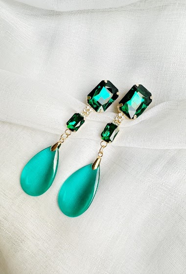 Wholesaler D Bijoux - Glass clip earrings