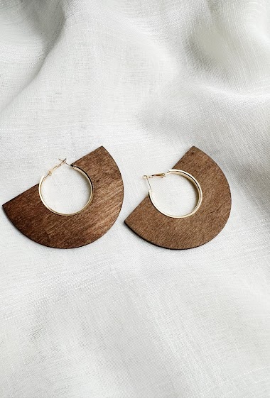 Wooden creole earrings