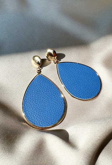 Großhändler D Bijoux - Leather effect earrings