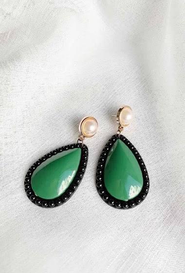 Großhändler D Bijoux - Colored plastic drop earrings