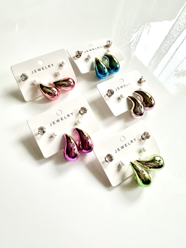Wholesaler D Bijoux - Gradient color drop earrings