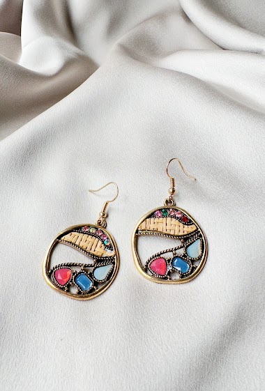 Wholesalers D Bijoux - Colored metal earrings