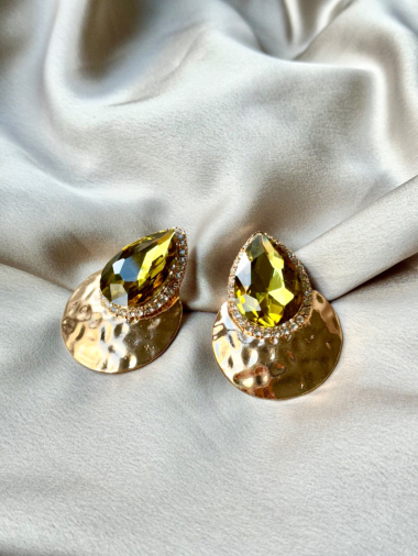 Wholesaler D Bijoux - Rhinestone metal earrings