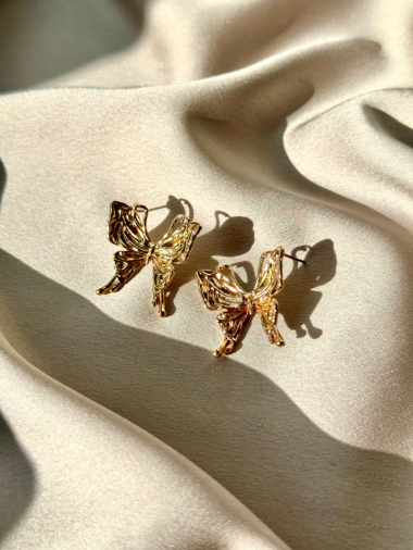 Grossiste D Bijoux - Boucles d'oreilles papillon métal