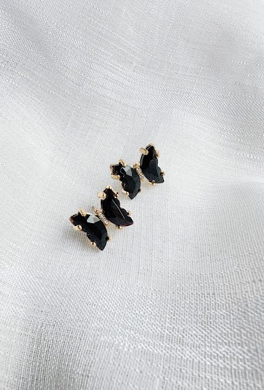 Großhändler D Bijoux - Butterfly rhinestone earrings