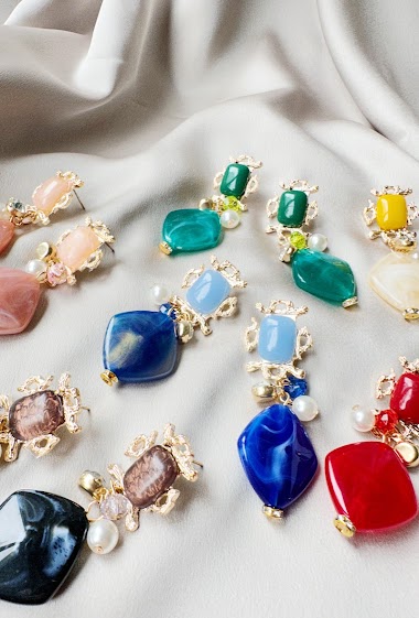 Wholesalers D Bijoux - Colorful pendant earrings