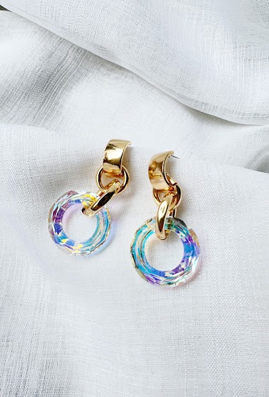 Wholesaler D Bijoux - Glass crystal pendant earrings