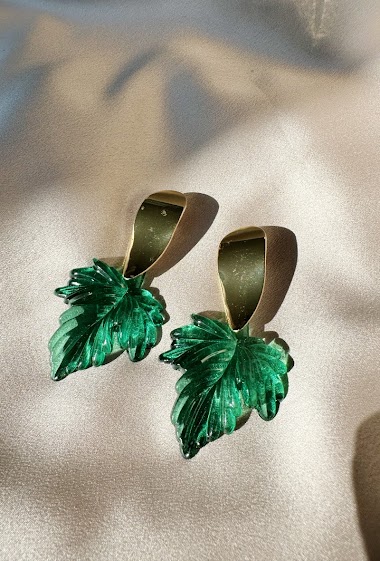 Großhändler D Bijoux - Leaf pendant earrings