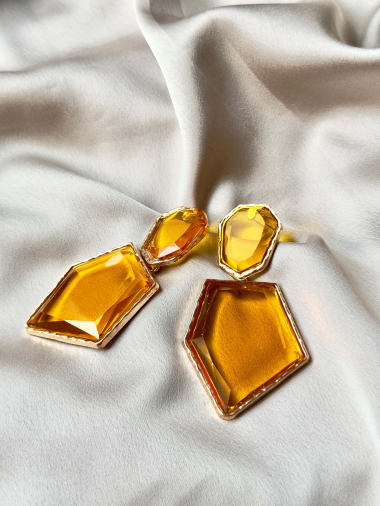 Wholesaler D Bijoux - Transparent geometric dangling earrings
