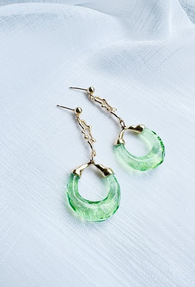 Wholesaler D Bijoux - Colored plastic pendant earrings