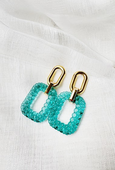 Wholesalers D Bijoux - Colored rectangle pendant earrings