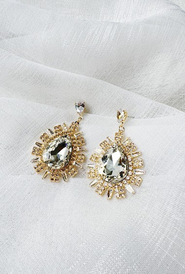 Großhändler D Bijoux - Rhinestone pendant earrings