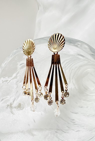 Wholesaler D Bijoux - Rhinestone pendant earrings