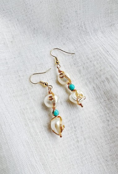 Großhändler D Bijoux - Handmade cultured pearl earrings