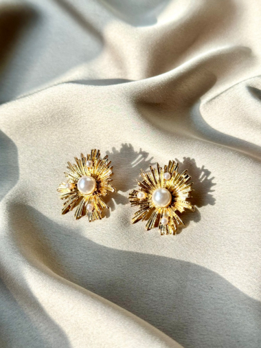 Grossiste D Bijoux - Boucles d'oreilles perles métal