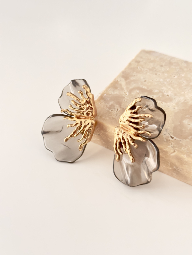 Wholesaler D Bijoux - Resin metal earrings