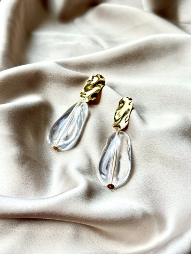 Wholesaler D Bijoux - Transparent resin earrings