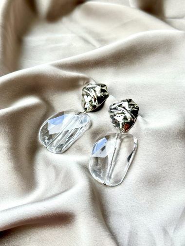 Grossiste D Bijoux - Boucles d'oreilles résine transparente