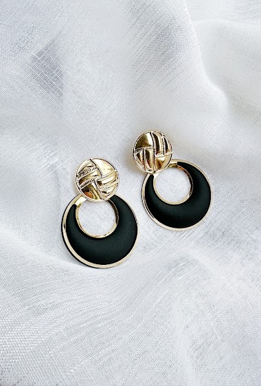 Wholesaler D Bijoux - Round earrings in colored metal