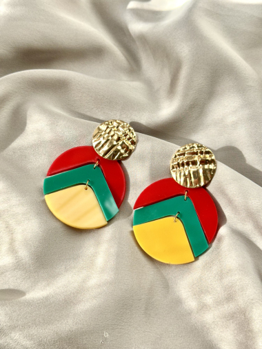 Wholesaler D Bijoux - Colorful round earrings
