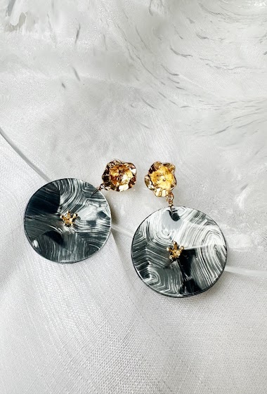 Wholesaler D Bijoux - Round flower earrings