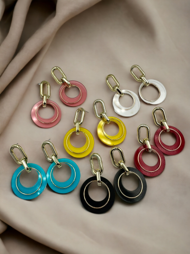 Wholesaler D Bijoux - Round plastic earrings