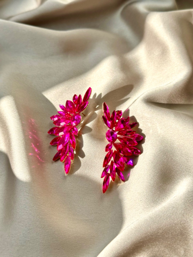 Wholesaler D Bijoux - Rhinestone wing style earrings