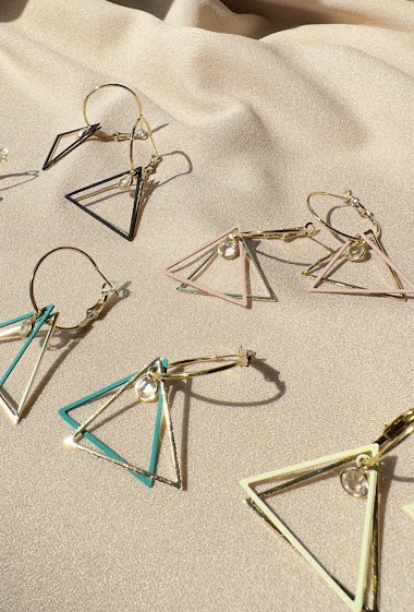Wholesalers D Bijoux - Colourful Triangl dangling earrings