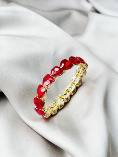 Wholesaler D Bijoux - Metal heart bracelet with rhinestones