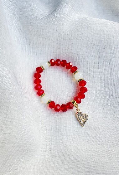 Großhändler D Bijoux - Pearl and heart bracelet for kids