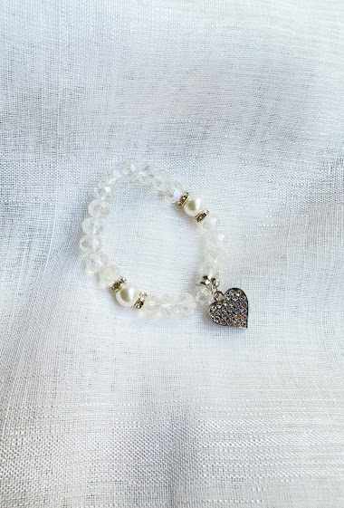 Großhändler D Bijoux - Pearl and heart bracelet for kids