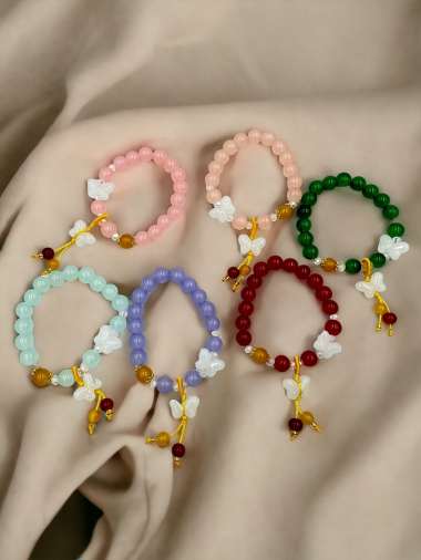 Wholesaler D Bijoux - Children's bracelet with butterfly beads