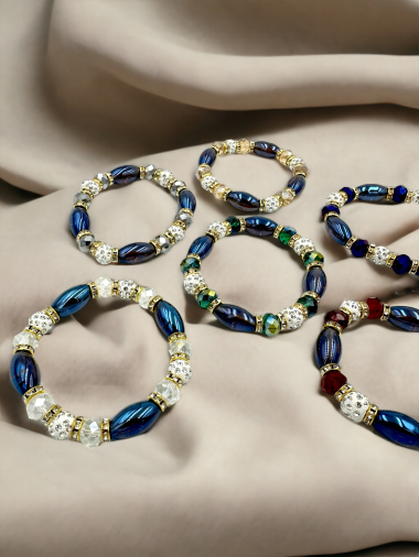 Großhändler D Bijoux - Armband aus Perlen und Strasssteinen