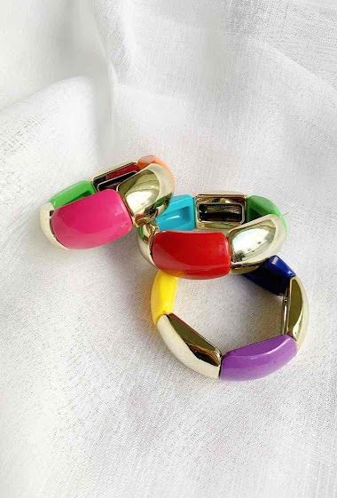 Grossiste D Bijoux - Bracelet plastique multicolore