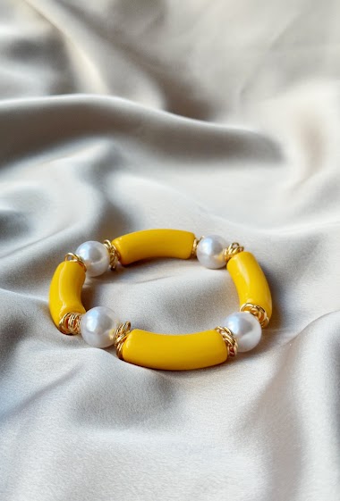 Großhändler D Bijoux - Resin and pearl bracelet