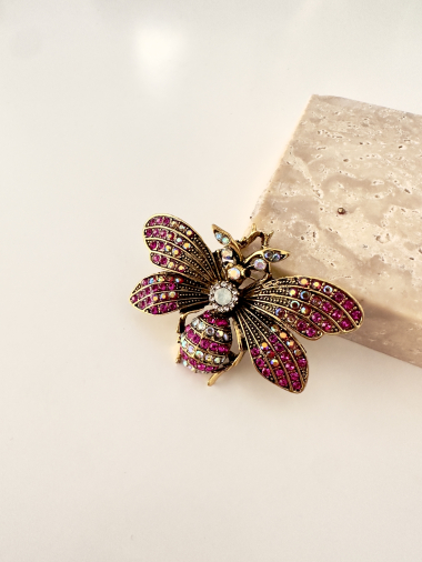 Wholesaler D Bijoux - Rhinestone pearl brooch