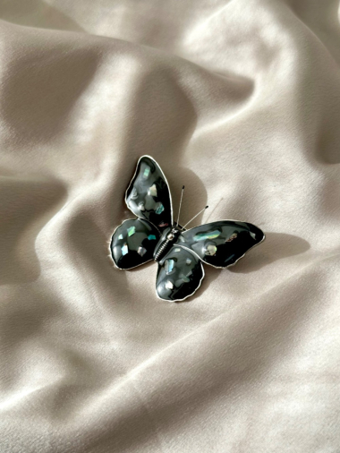 Wholesaler D Bijoux - Rhinestone Butterfly Brooch