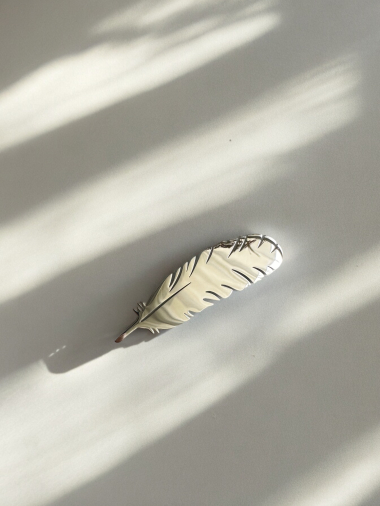 Wholesaler D Bijoux - Stainless steel feather brooch