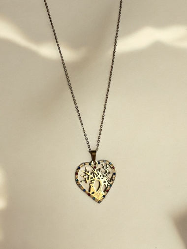 Wholesaler D Bijoux - Stainless steel tree of life necklace